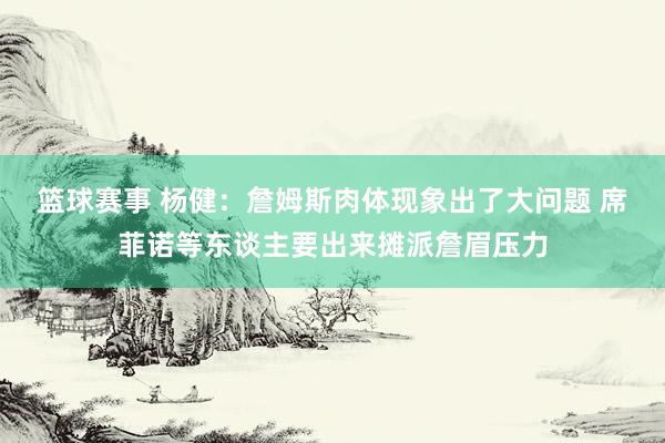 篮球赛事 杨健：詹姆斯肉体现象出了大问题 席菲诺等东谈主要出来摊派詹眉压力