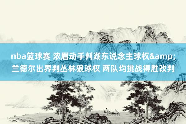 nba篮球赛 浓眉动手判湖东说念主球权&兰德尔出界判丛林狼球权 两队均挑战得胜改判